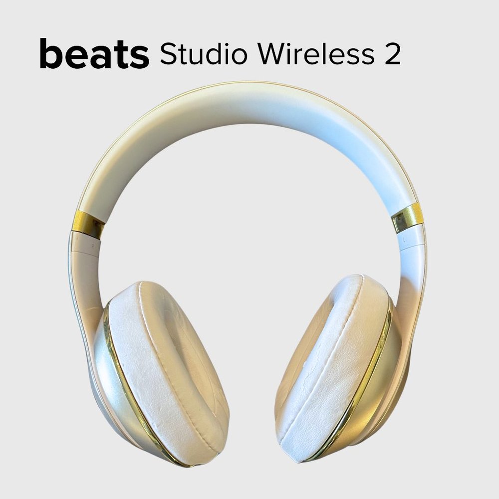 Beats by Dr. Dre Studio 2 Over The Ear Wireless Headphones | White and Gold